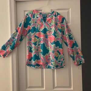 Floral V-Neck Women's Tunic Top Lilly P style